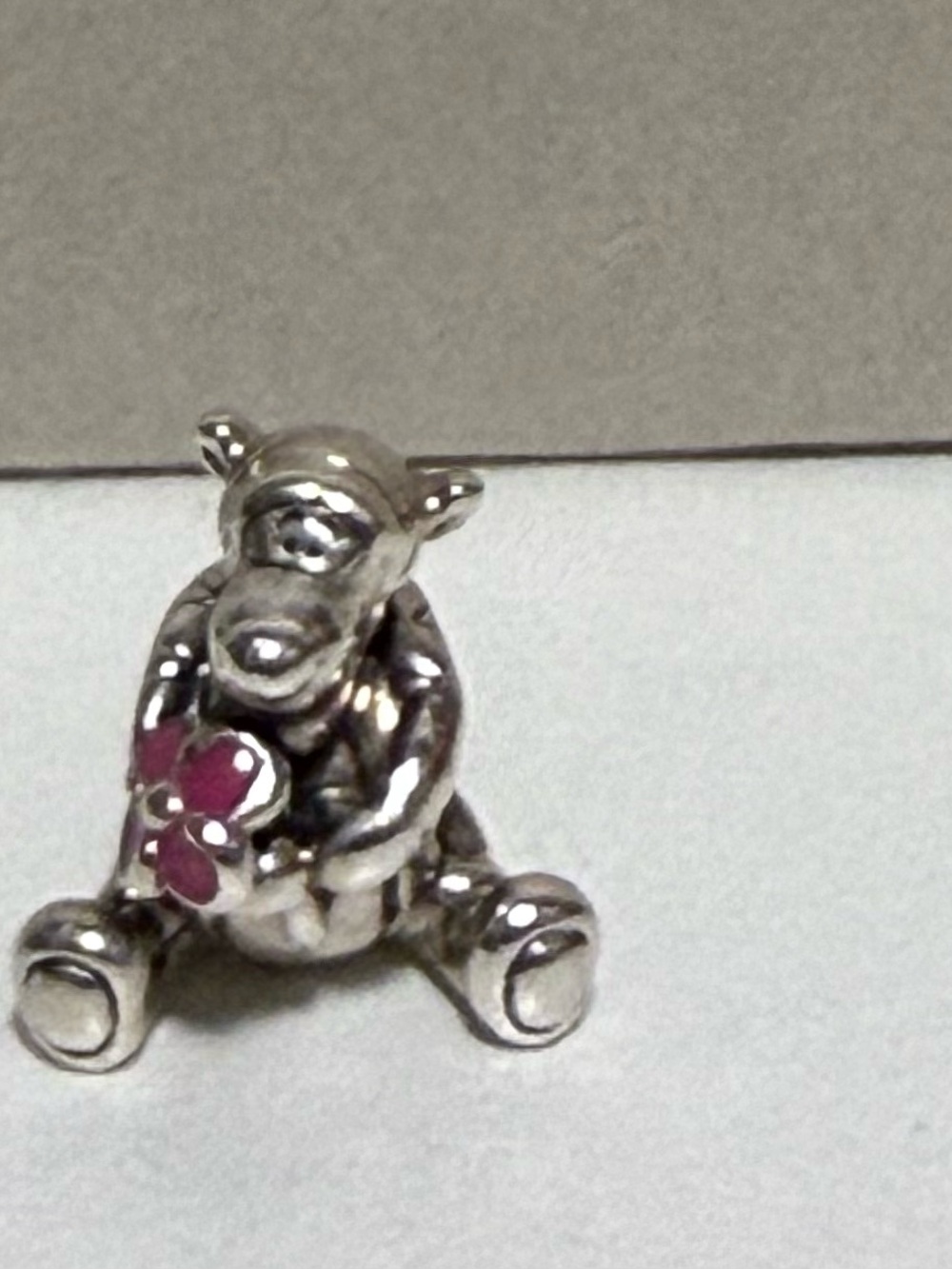 Pandora Sterling Silver Tigger Charm with Pink Flower Accent